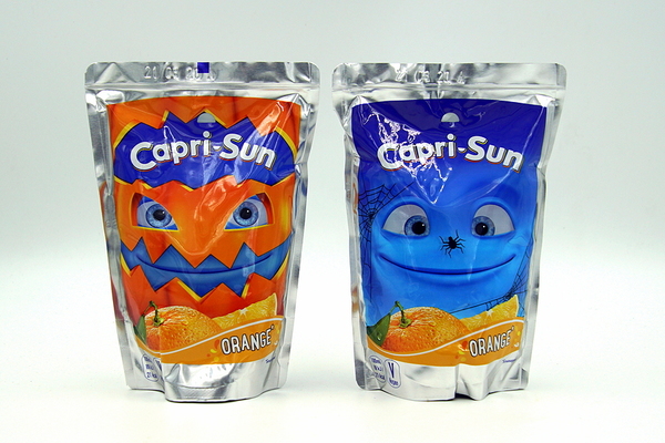 Capri-Sun orange stand-up packages.