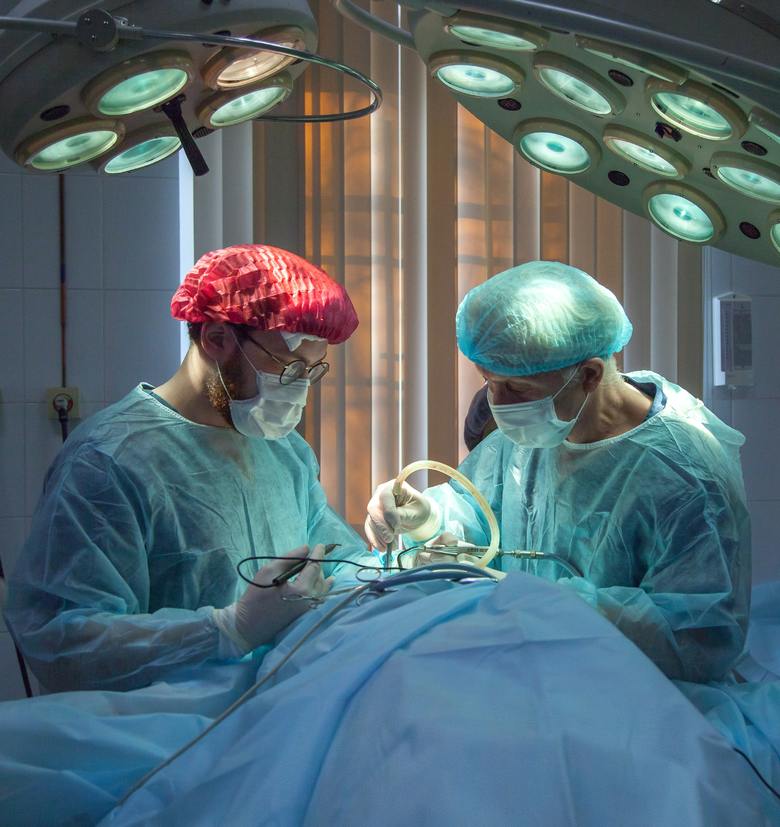 Operating room with two doctors