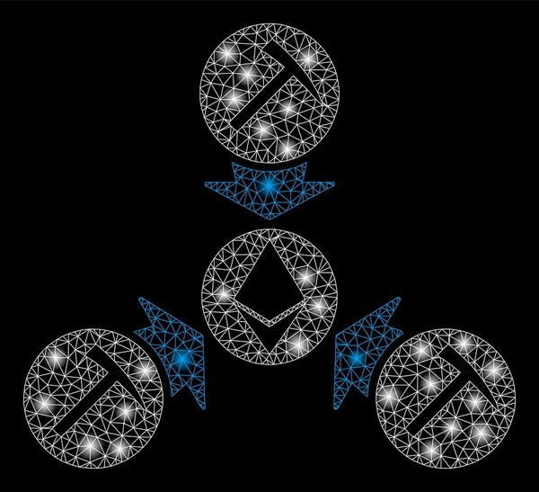 Group of circles with pic axes in the center and ethereum logo.