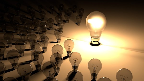 Large bright lightbulb.