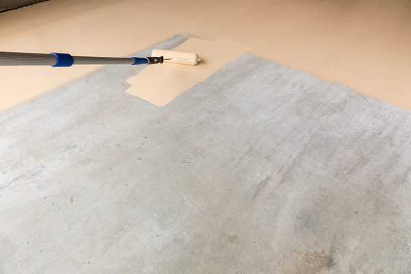 Garage floor being painted