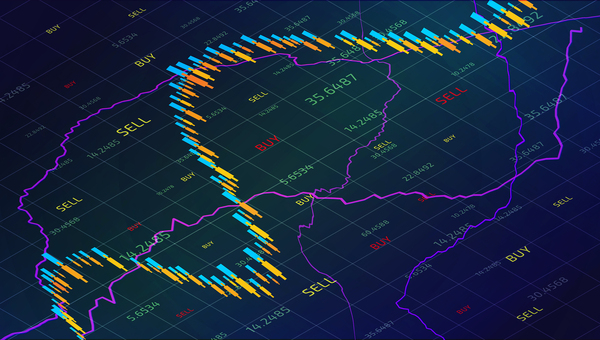 Graphical data displayed on a screen.