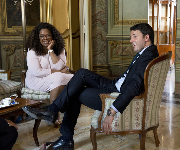 Oprah Winfrey with Matteo Renzi