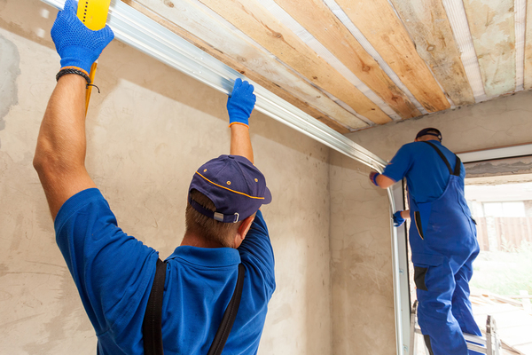 Garage construction workers
