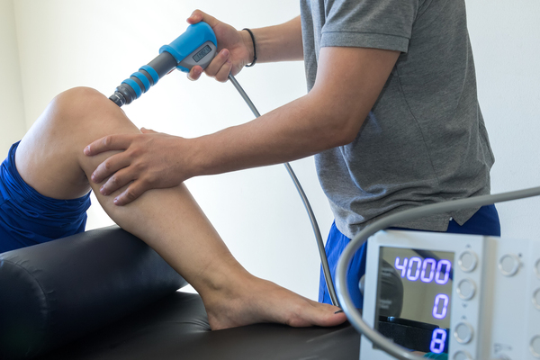 Physical therapy of a knee.