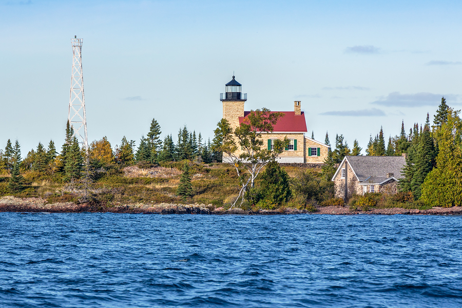 Image of a lighthouse at  Copper Harbor