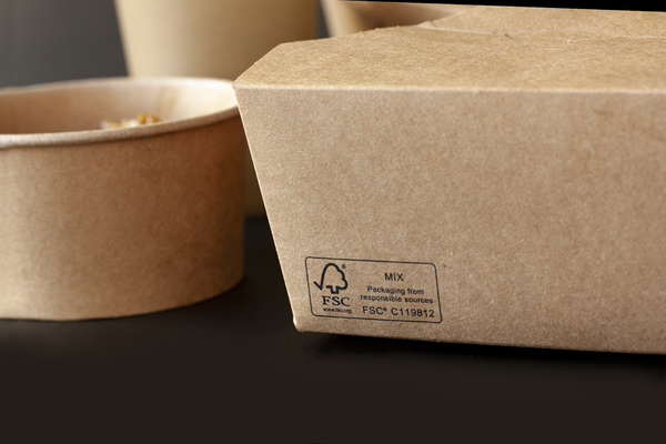 Brown paper food packaging.