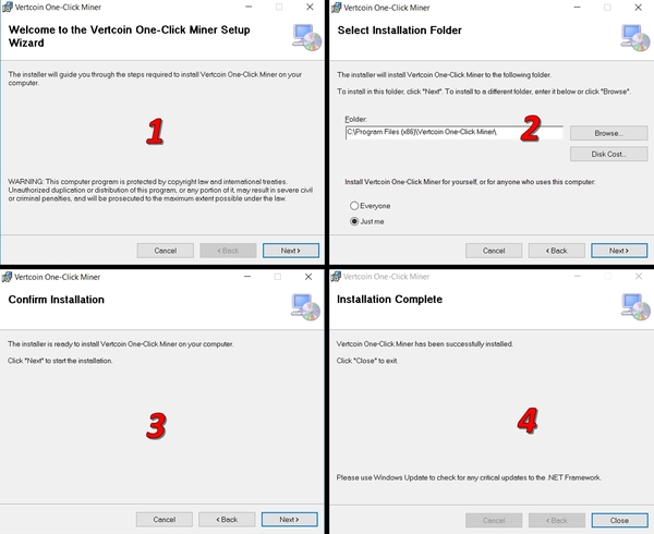 Vertcoin One-Click Miner Setup Wizard
