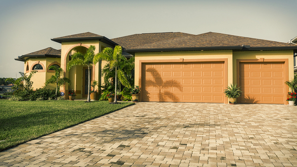 Home with two car garage.