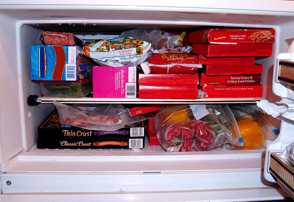 Filled freezer.