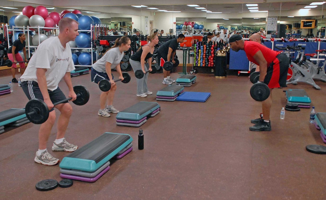 Example of various equipment brought in by the fitness managment company