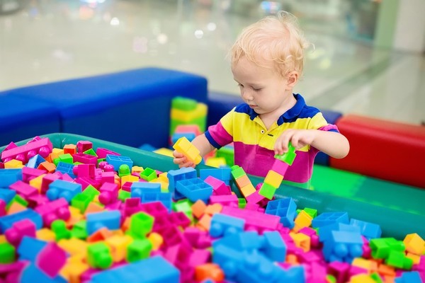 Child playing with blocks.