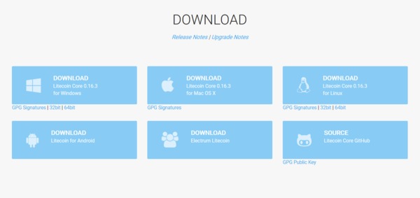 Download Litecoin Core screen.