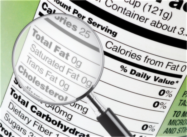 Nutrition label.